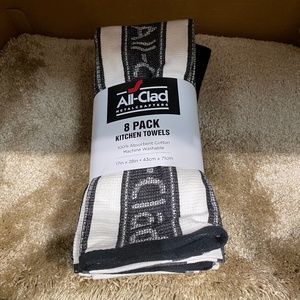 8 Pack - All-Clad Kitchen Towels 17”x28” - Black